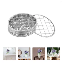 Decorative Flowers 12 Pcs Flower Arrangement Pen Holder Office Decore Vase Grid Mesh Decoration For Home Iron