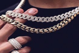Custom Miss Jewelry Hip Hop 18k Gold Diamond Necklace Iesed Out Cuban Link Catene per Men8289419