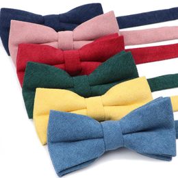 Bow Ties Men Fashion Butterfly Party Wedding Corduroy Tie Colourful Candy Solid Colour Super Accessories Soft Daily Wholesale
