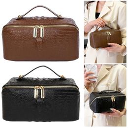 Cosmetic Bags Snakeskin Pattern Makeup Bag With Zipper Organiser Storage Large Capacity Case For Women And Girls