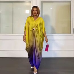 Abiti casual di base 2023 Summer African Fashion Design in chiffon Rayon Abito Nigerias Ultima Abaya Q240430