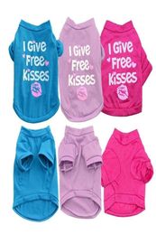 Pets Coats Pet Cat Dog Clothes Summer i Give Kisses Style Pupppy Doggy t Shirt Vest Girl Dog Apparel4737239