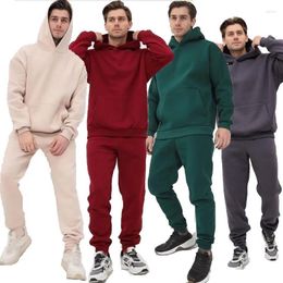 Men's Tracksuits Autumn/Winter Trendy Versatile Hooded Hoodie Set For Men Thickened And Loose Running Volume Spring/Autumn Hoodies