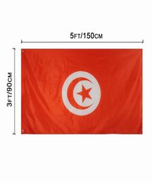 Tunisia Flag 3x5FT 150x90cm Polyester Printing Indoor Outdoor Hanging Selling National Flag With Brass Grommets Shippin4113757