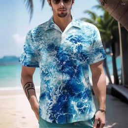 Men's Casual Shirts Top Quality Hawaiian Short Sleeve Men Floral Shirt Great Designer Painted Fashion Print Beach Vacation
