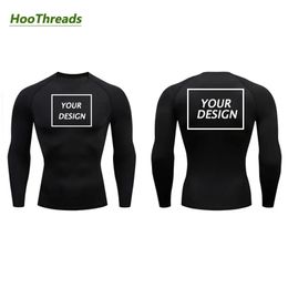 Customised printing compression mens long sleeved gym exercise and fitness underwear quick drying sports T-shirt running top 240425