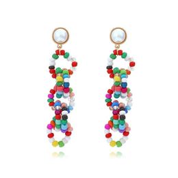 Dangle Chandelier Bohemian Colorf Seed Beaded Handmade Drop Earring For Women Girl Fashion Elegant Charm Ethnic Jewellery Gift Deliv Dhqz5