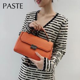 Bag 2024 Euro Classic Style Women Handbag Real Cow Leather Lock Design Lichi Pattern Luxury Female Shoulder Crossbody