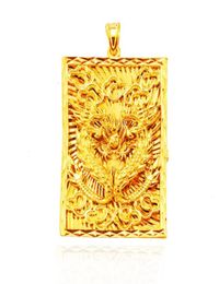 Big Geometry DragonCook Design Men Pendant Chain Necklace 18k Yellow Gold Filled Hip Hop Fashion Accessories4435458