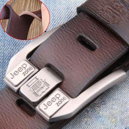 Men Genuine Leather Belt Luxury Brand Alloy Metal Pin Buckle Designer Belts Waist Strap Male for Jeans Design Cintos Masculinos 210326 263m