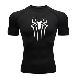 Compression Shirt Men Fitness Gym Super Hero Sport Running TShirt Rashgard Tops Tee Quick Dry Short Sleeve For 240416