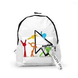 Backpack Harajuku Alan Becker Backpacks Boys/Girls Pupil School Bags 3D Print Keychains Oxford Waterproof Cute Small