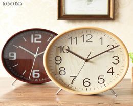 NOOLIM Table Clock Desktop Living Room Simple Solid Wood Clock Modern Large Pendulum Clock Creative Minimalist Ornaments Y2004073634665