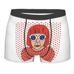 Underpants Custom Yayoi Kusama Self Portrait Underwear Men Breathable Boxer Briefs Shorts Panties Soft For Homme