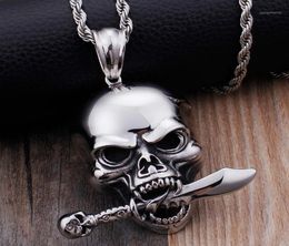 Gothic Rocker Pendant Necklace For Men Women Antique Stainless Steel Mens Biker Jewellery Cool Men039s Ghost Pendants New14359025