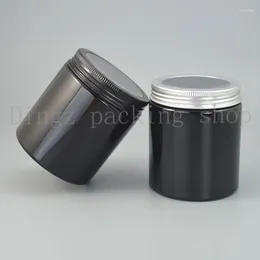 Storage Bottles 20X250g Black PET Cosmetic Jar Packaging Container Aluminium Cap Plastic Facial Cream Make Up Travel Size Tools Empty