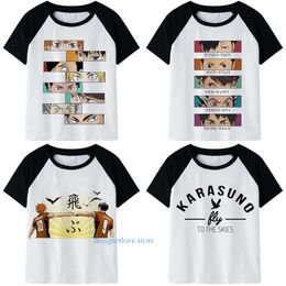 Mens T shirts Designer Anime Haikyuu Printed Shirt Haruku Kawaii Tshirt Karasuno Funny Cartoon Graphic shirt Unisex Hip Hop Tops Tees Male Man Outfit