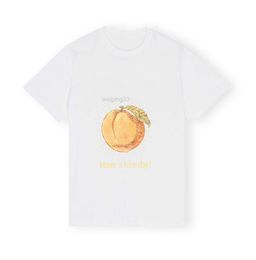 Women's T-shirt Womens t Shirts Designer Peach Print Round Neck Loose Cotton Short Sleeved T-shirtmeq4