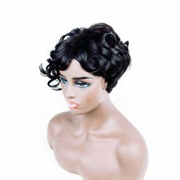 headgear Short curly hair mens and womens fashion chemical fiber outside wig the factory