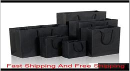 Wrap 10 Size Black Paper Bag With Handle Wedding Birthday Party Gift Christmas Year S4252287