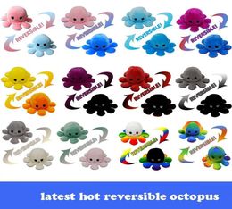 2021 latest reversible flip octopus plush toys 1020cm Stuffed Animals Cute flipped octopus doll doublesided expression octop6501831