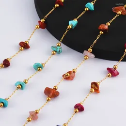Link Bracelets Stainless Steel Bracelet Natural Stones Gold Colour Design Luxury Jewellery Necklace For Women Drop