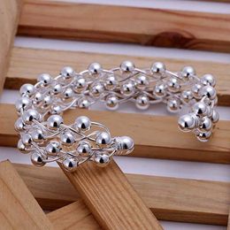 Chain wholesale fashion 925 Sterling Silver Jewellery exquisite charm women lady bangle grapes spherical bracelet B022 H240504