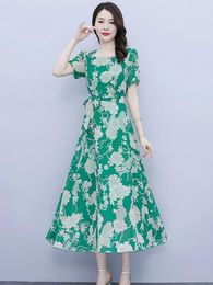 Party Dresses 2024 Vintage Casual Green Maxi Evening Dress Summer Clothes For Red Chiffon Beach Women Bodycon Elegant Prom Long