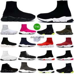 Original Sock Shoes Casual Sneaker Men Women Speed Trainer Triple Black Graffiti White Blue Red Clear Sole Volt Lace-up Beige Booties Designer Running Sneakers