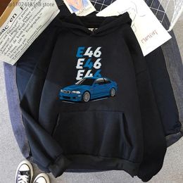 Men's Hoodies Cool E46 M3 Car Print Anime Graphic Sweatshirt Long Sleeve Casual Y2k Sudaderas Autumn Winter Spring Coat Fleece Top