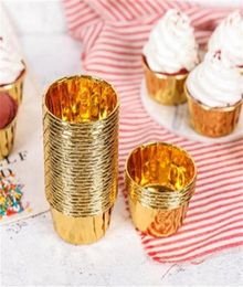 New arrival golden cupcake liners paper cup cups cases muffin cake mold party wedding decoration cupcake baking supplies27855399749