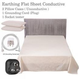 Sheets & Sets Grounded Flat Sheet With 2 Case Unconductive By Cotton Silver Fabric Conductive EMF Health Earth Benifits 257t