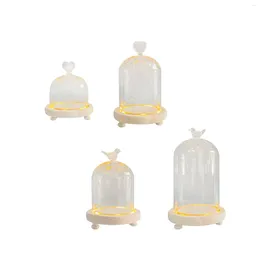 Bottles Glass Cloche Dome With Base Wedding Flower Cover Ornament Bell Jar Display Case Transparent