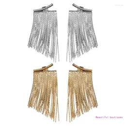 Dangle Earrings Metal Swing Stylish Drop Bling Long Tassels Ear Rings Eye Catching Fringe Ornament DropShip