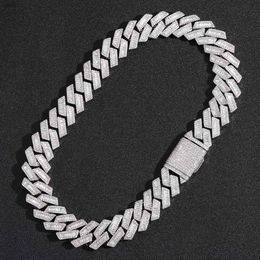 Fashion Customized Chain Gold Plated Sterling Silver Single Row Baguette Vvs Moissanite Diamond Cuban Link for Hiphop Life