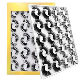 Handmade mink 20 pairs eyelashes thick thin long makeup false full strip lashes with gold box4688074