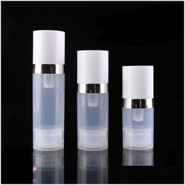 Packing Bottles Wholesale Empty 5Ml 10Ml Airless Clear Vacuum Pump Lotion Bottle With Sier Ring Er Cosmetic Packaging Dh8776 Drop Deli Dhwti