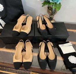 Dress Shoes Designer Fashion Women Sandals High heel Slingback Shoes Presented Black Mesh Crystals Sparkling Motif Square Toes Rhinestone Slipper