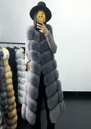 Faux Fur Coat Autumn Winter Women 2020 Fashion Casual Warm Slim Sleeveless Long Faux Fox Fur Vest Winter Pockets Jacket Women C1005272957