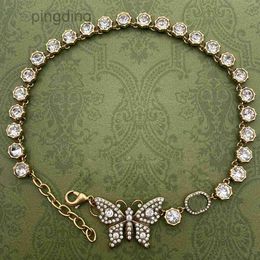 Pendanti di moda Nuovo farfalla piena di collane a ciondolo diamantato Designer Gioielli Lacci e collane con scatola