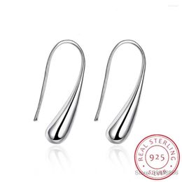 Stud Earrings Pure Real 925 Sterling Silver Teardrop For Women Girls Children Kids Jewelry Orecchini Aros Aretes Boucle D'oreille 204o