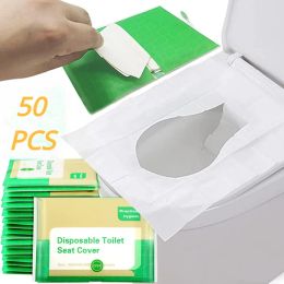 Set 10/30/50PCS Disposable Toilet Seat Cover Portable Travel Camping Hotel Bathroom Degradable Waterproof Toilet Mat Accessories