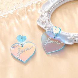 Dangle Earrings Acrylic Heart Round Shape Laser Discoloration Drop Summer Party Holiday Jewellery Taylor Lover Earring 1989 For Fans Gift