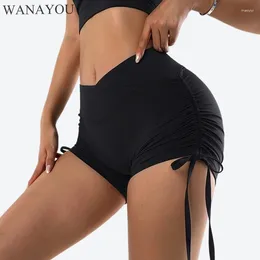 Active Shorts WANAYOU Women's Yoga Gym Cycling Elastic Tight Breathable V-shaped Hip Sports Womens Clothing Biker Women