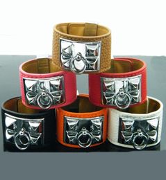 New arrival design zinc alloy bracelet with PU leather Women and manversion silver bangles jewelry whole gifts9460286
