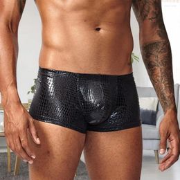 Underpants Sexy Snake Skin Pattern Comfortable U Convex Boxer Briefs Underwear Boxers For Sleeping