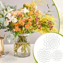 Vases 3Pcs Spiral Stem Holder Flower Arrangement Holders Stainless Steel Lid Wire Arranger Reusable Durable Floral Grid