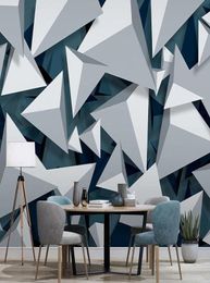 Wallpapers Custom Wall Cloth Painting Abstract 3D Geometric Triangle Pattern Living Room TV Background Decor Wallpaper Papel De Pa9971637