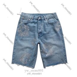 teers shorts denim shorts Shorts Jean Flower Printed Shortpants Slim Mens Light Blue Shorts Wreath Light Wash Jeans denim teara Kapok Flower shorts 3223