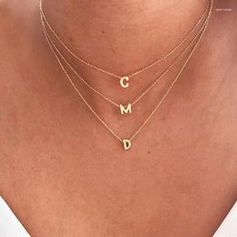 Chains CANNER Letter Alphabet 925 Sterling Silver Chain Choker Necklaces For Women Minimalist Gold Color Necklace Fine Jewelry Collares